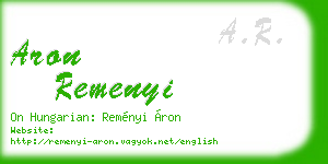 aron remenyi business card