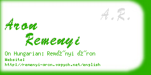 aron remenyi business card